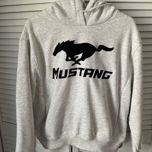 Ford Gray Hoodie with Black Mustang Logo